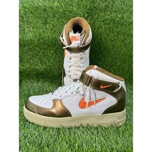 NEW Nike Air Force 1 Mid QS White Orange Ale Brown DH5623-100 Men's Size 9.5